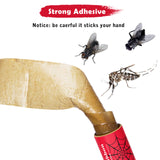 40 Packs Flying Insect Traps, Fly Strips, Fly Paper Ribbon, Sticky Fruit Fly Traps Hanging Gnat Fungus Mosquito Trap for Indoors Outdoors, Red