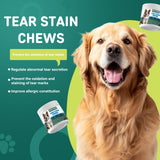 Nutridog Tear Stain Chews for Dogs - Dog Tear Stain Remover & Supplement with Antioxidant Blend, Vitamin C, Lutein - 120ct Beef Flavor Soft Chews for Eye Health & White Fur Care (ND-038)