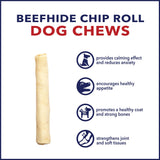 Pet Factory 100% Made in USA Beefhide Chip Rolls Dog Rawhide Chews, Thick, Dog Chews Long Lasting from American Cattle, Dog Chew Bones, 5 Inches (Pack of 22)