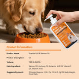 PUAINTA Krill and Salmon Oil for Dogs & Cats for Healthy Skin and Coat, 25% Max Omega 3 for Dog Fish Oil Supplement with EPA & DHA, Vitamin A, E for Dry Skin, Itchy & Allergy Skin Relief -8 oz, Liquid