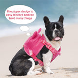 OUOBOB Dog Harness with Backpack, Adjustable Dog Backpack Harness for Small Medium Dogs, No-Pull Breathable Backpacks for Dogs to Wear, for Traveling, Hiking, Camping, Training, Pink L