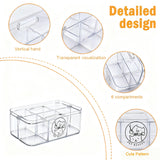 Brabtod Clear Dog Storage Organizer,Pet Grooming Supplies Organizer with Handle,5 compartments Countertop Caddy, Storage Bin for Dog Cat Grooming Kit,Trimmer,Clipper,Combo,Brush