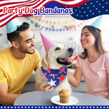 Paterr 100 Pieces Patriotic Dog Bandanas Bulk 4th of July Independence Day Pet Handkerchief Memorial Triangle Bibs Kerchief Adjustable Washable Pet Scarf Accessory for Small Medium Puppy Cats