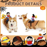 T2Y Cowboy Rider Dog Costume - Halloween Dog Costumes for Large Dogs, Dogs Clothes Knight Style with Doll and Hat for Halloween Day, Suitable for Shepherd, Husky, Shiba Inu【XL】