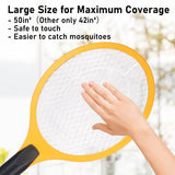 Electric Fly Swatter Handheld Bug Zapper - Indoor Outdoor 20in Zapping Racket for Pest Mosquito & Flies - Battery Powered Safe to Touch with 3-Layer Safety Mesh, standard Size, Pack of 2