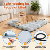 Littlo Kozytail Cat Heating Pad, Pet Heating Pad with Smart Thermostat, 12 Temp Levels & 0-12H Timer, Plush Fleece Cover with Zipper, Waterproof & Chew Resistant, 18x18in for Cats and Small Dogs