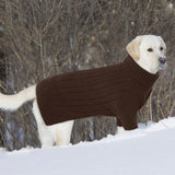 OUOBOB Large Dog Sweater - Turtleneck Thick Warm Doggie Christmas Sweater for Girl Boy Dogs (Brown L)