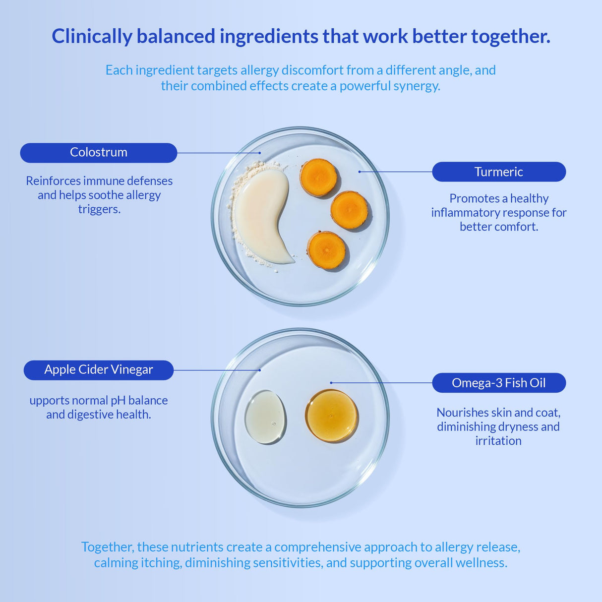 Allergy Support for Dogs - with Vitamin C, Omega 3 and Colostrum - Itch Relief, Allergy Relief for Dogs, Skin Soother - with Probiotics for Immune System Health (Chewable Tablets)
