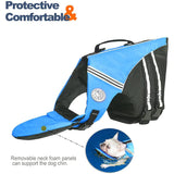 Petglad French Bulldog Life Jacket, Life Vest with Chin Float Rescue Handle for Corgi Pug, Adjustable High Visibility Flotation Swim Vest for Swimming Boating (Blue)