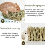 Hamiledyi Rabbit Grass Bed Bunny Natural Straw Woven Mat Guinea Pig Hay Mat Chew Mat for Rabbit Guinea Pig Chinchilla Squirrel Hedgehog(10.6x7.5x3.5inches)
