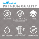Paw Inspired Disposable Guinea Pig Cage Liners | Bamboo Charcoal Odor Controlling | Super Absorbent Liners Pee Pads for Ferrets, Rabbits, Hamsters, and Small Animals (47" x 26" (Midwest), 8 Count)
