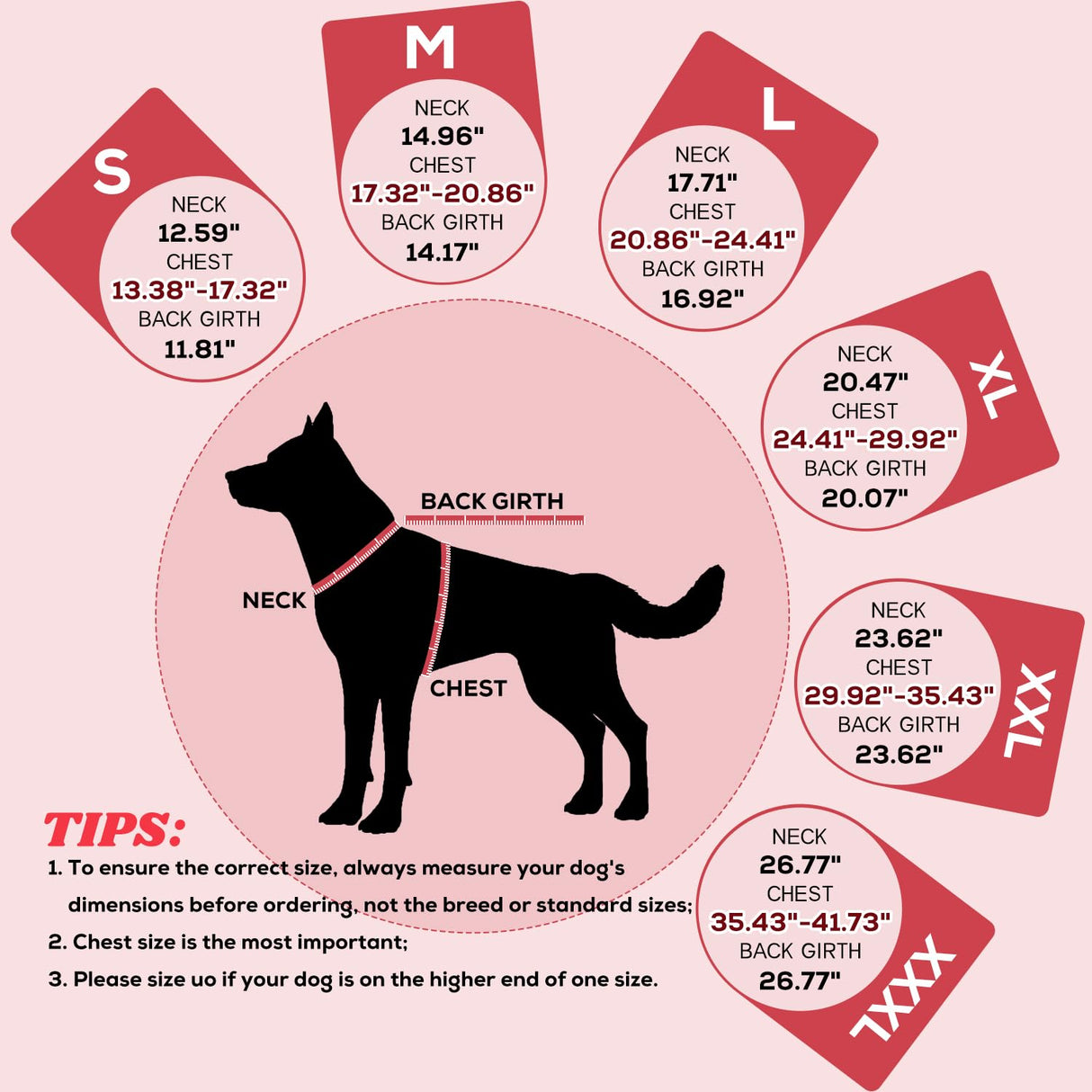 EMUST Dog Winter Coat XL, Thicken Fleece Lining Dog Snow Jacket Vest for Winter with Turtleneck, Adjustable Pet Puffer Jacket Snowsuit for Cold Weather, Red