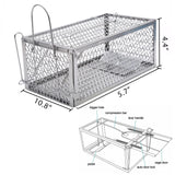 2PACK Live Humane Cage Mouse Trap Rat Catch Control Bait Hunting Survival for Indoor and Outdoor,Small Rodent Animal-Mice Voles Hamsters Cage (4.5x11x5.8 inch)