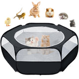 Small Animal Playpen with Cover, Portable Pop Up Pet Enclosure for Rabbits, Guinea Pigs, Hamsters, Chinchillas, Ferrets & Kittens, Indoor Outdoor Waterproof Play Pen, Cage Tent & Chick Brooder Box