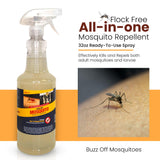 Flock Free Natural Mosquito Control Ready to Use Spray, Repels Mosquitoes, Ticks, Fleas, Flies, Gnats, and Chiggers Away (32 oz Ready to use)
