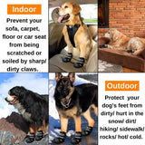 Teamoo Dog Snow Boots for Winter Durable Waterproof Anti-Slip Dog Booties for Winter Dog Shoes for Medium Large Size Dogs with Adjustable Reflective Straps Dog Boots & Paw Protectors Black Size 8
