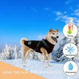 Furry King Dog Winter Coat with Harness, 7 Colors, Waterproof, Fleece Lined. (Red, X-Large)