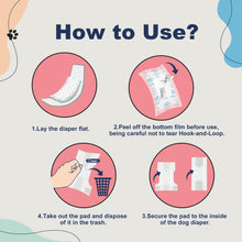 Load image into Gallery viewer, OOMICAT Dog Diapers Liners, 150 Ct, Super Absorbent Booster Pads for Male Dog Wraps and Female Dog Diapers, Lnnovative Hook-and-Loop Tape Design, Super-fit &amp; No Shifting, Small Dog Diaper Pads
