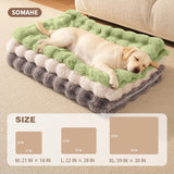 SOMAHE Dog Blanket Self-Warming Throw for Medium & Large Dogs, Dual-Side Sherpa Plush, Thick Crate Bed Cover & Car Seat Mat, Anti-Static Machine Washable No Shrink, 39x30 Inch Green