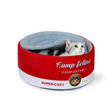 PECHVINO Can-Shaped Cat Bed with Privacy Cover - Comfortable Cushion for Cats & Small Dogs