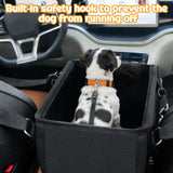 BABORUI Center Console Dog Car Seat, 3-in-1 Portable Pet Carrier, Cat Car Seat with Zipper Fold Storage, Travel Ride Companion for Cats
