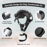 Dog Helmet for Small-Medium Breed Pet Motorcycle Helmet with Anti-UV Silver Visor, Protects Eyes & Head from Impact, Ideal for Riding & Halloween Cosplay