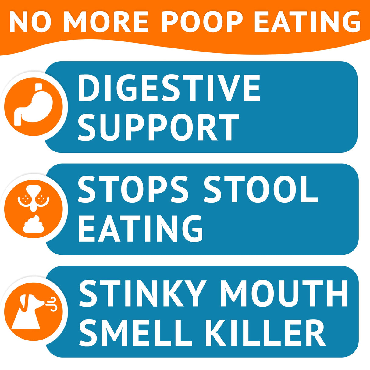 Chew No Poo - Coprophagia Treatment for Dogs - Prevent Dog Poop Eating - Natural Stool Eating Deterrent + Breath Aid - Probiotics & Digestive Enzymes - Boosts Gut Health - Made in USA - 120 Soft Chews