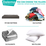 Dalema Dog Bed Cover 53L x 36W x 4H Inch,Heavy Duty Durable Waterproof Fluffy Soft Short Plush Replacement Dog Bed Covers,Washable Removable Pet Bed Mattress Cover with Zipper.Grey