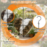 Handmade Alpaca Fiber Bird Nesting Heart, Birds Nests Material Holder, Hummingbird Houses Nest Boxes, Winter Tree Shelter for Wild Birds, Gifts for Outside Garden Art Birdhouse, Birds Lovers (1)