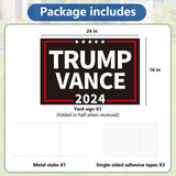 Probsin Trump Vance 2024 Yard Sign Double Sided 16" x 24" President Trump Vice President Vance MAGA Signs Voted for Trump Vance Outdoor Decorations for Lawn, Garden, Window, Party Supplies (Black)
