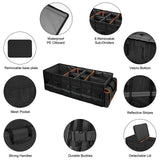 Car Trunk Organizer and Storage with Lid & Removable Leakproof Cooler Bag, Car Accessories 6 Removable Dividers for Custom Space, Collapsible Large Trunk Organizers Interior for SUV Sendan with Cover
