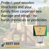 Best Bee Brothers Ultimate Pro Carpenter Bee Trap for Outside with Extra-Large, Clear External Receptacle, Internal Bee Vault & Spring-Loaded Door, 4.2” D x 5.8” W x 7.5” H