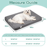 Dog Bed Cover Replacement Washable, Waterproof Dog Bed Sheets,Ultra Soft Pet Pillow Cover Quilted,Removable Pet Bed Liner - 35x44 Inches,Grey