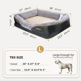 JOYELF Large Memory Foam Dog Bed, Orthopedic Dog Bed & Sofa with Removable Washable Cover and Squeaker Toy as Gift