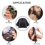 Black Makeup Cape, Chemical & Water Proof Beauty Salon Shorty Smock for Clients, Lightweight Comb-out Beard Apron Shortie Make Up Bib Styling Shampoo Cape for Makeup Artist Beautician