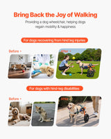 VEVOR Dog Wheelchair for Back Legs, Lightweight 2 Wheels Pet Wheelchair, Height, Width & Length Adjustable, Dog Cart with Shock-Absorbing Wheels, for Injured, Disabled Dogs 35-48 lbs, Medium