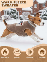 Warm Fleece Dog Jacket,Sweater Vest with Collared and Zipper,Cold Weather Coats for Small Dogs Apparel