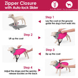 AOFITEE Dog Winter Coat, Waterproof Dog Jacket with Harness Built in, Warm Fleece Dogs Coats for Medium Dogs, Reflective Cozy Thermal Pet Puffer Jacket Snowsuit with Zipper & Furry Collar, Pink M