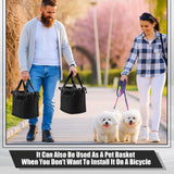 SilTriangle 11lbs Dog Bike Basket with Sun Shade Removable Small Pet Cat Dog Carrier Quick Release Bicycle Handlebar Front Basket Detachable Cycling Picnic Bag for Commuting Shopping Camping