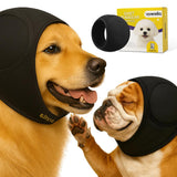 Dog Ear wrap Calming Hoodie Ear Wraps, Comfortable Quiet Ears Cover Muffs Plug Waterproof & Adjustable Dog Head Wrap Bonnet for Noise Protection Firework Grooming Bathing Anxiety Thunderstorms