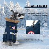 PINA Small Dog Coats - Waterproof, Warm Winter Jacket with Faux Fur Hood, Reflective, Flannel Lined, Windproof, Pocket