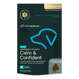 VetriScience Veterinary Strength Calm & Confident Chews - Stress Supplement for Pets - Supports Brain Function for Cats & Dogs - with L-Theanine, Thiamine & More - 60 Count