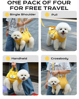 Dog Carry Sling for Small Dogs, Full Body Sling with Handle, Hands Free Shoulder Carrier for Senior Dogs Joint Injuries, Joint Injuries, Up and Down Stairs (Yellow,S, 5.5~8.8 lbs)