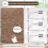 EMPSIGN Dog Bed Mat 41 Inch Reversible Warm & Cool,Washable Dog Crate Bed with Egg Crate Foam Support, Pet Sleeping Mat for Large Medium Small Dogs, Fluffy Kennel Pad(Brown)