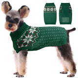 Kuoser Dog Christmas Sweater, Soft Warm Xmas Sweaters for Small Medium Large Dogs Boy Girl, Comfortable Dog Sweater with Leash Hole Snowflake Puppy Knit Outfit for Holiday Winter Fall, Green 2XL