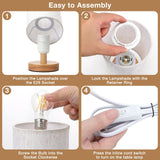 Fenmzee Small Table Lamp for Bedroom - Inline Control, Bedside Lamp with 3000K A15 LED Blub, Easy Assembly (Cream Shade - Wood Base, 9" Inline Control)