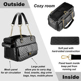 NewEle Fashion Dog Purse Carrier for Small Dogs with Large Pockets, Holds Up to 8lbs Quality PU Leather Pet Carrier, Cat Carrier, Airline Approved Puppy Purse Carrier for Travel (Black, Small Size)
