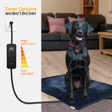 Toozey Pet Heating Pad, 6 Adjustable Temperature Heated Cat Bed with Timer, Waterproof Electric Heated Mat for Dogs and Cats, Chew Resistant Cord, Safe Indoor Use, 18x16in
