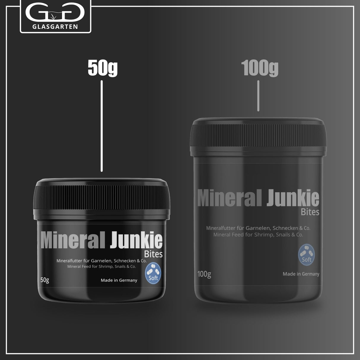 GlasGarten Mineral Junkie Bites (Sticks) for Shrimps, Crayfish, Crabs, Snails (50g)