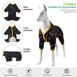 LovinPet Large Dog Pajamas - Stretch Knit Dog Shirt, PJs for Pitbulls, Unicorn Print, Lightweight Pullover Pet PJs, Pet Pajamas for Dogs, Pitbull Clothes, Pitbull Shirt, Blue L